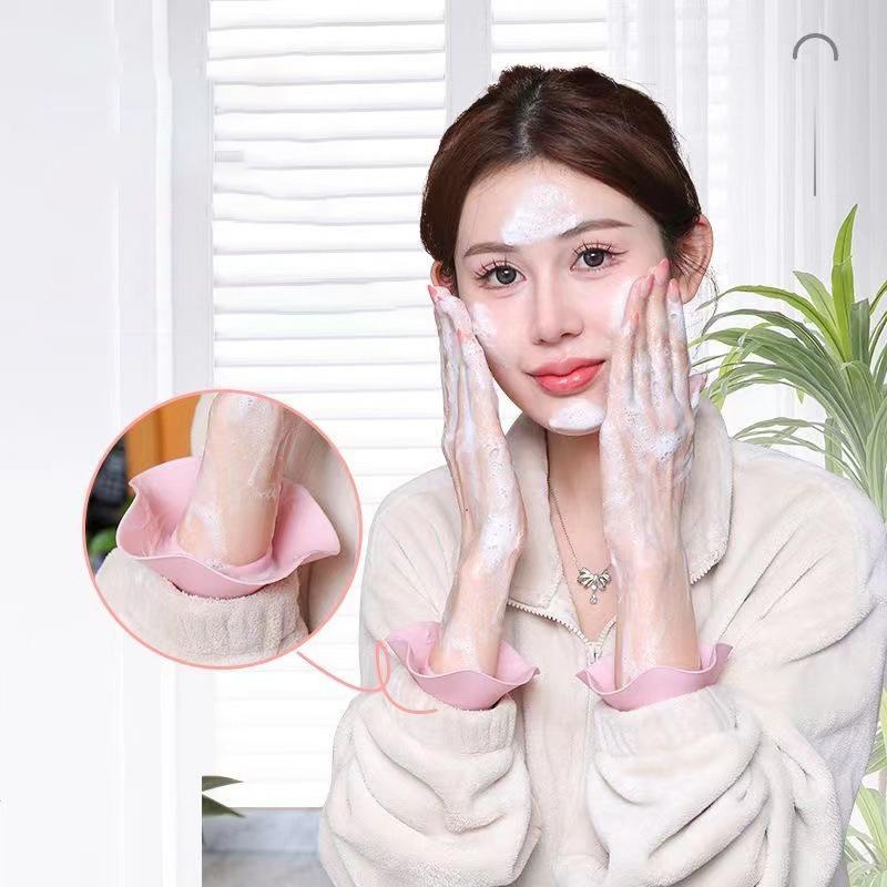 1 Paar S/M/L Silikon-Handgelenk-Waschgurt Weiche Armbänder zum Gesichtwaschen Wasserwaschen Nässe verhindern Handgelenk-Waschband