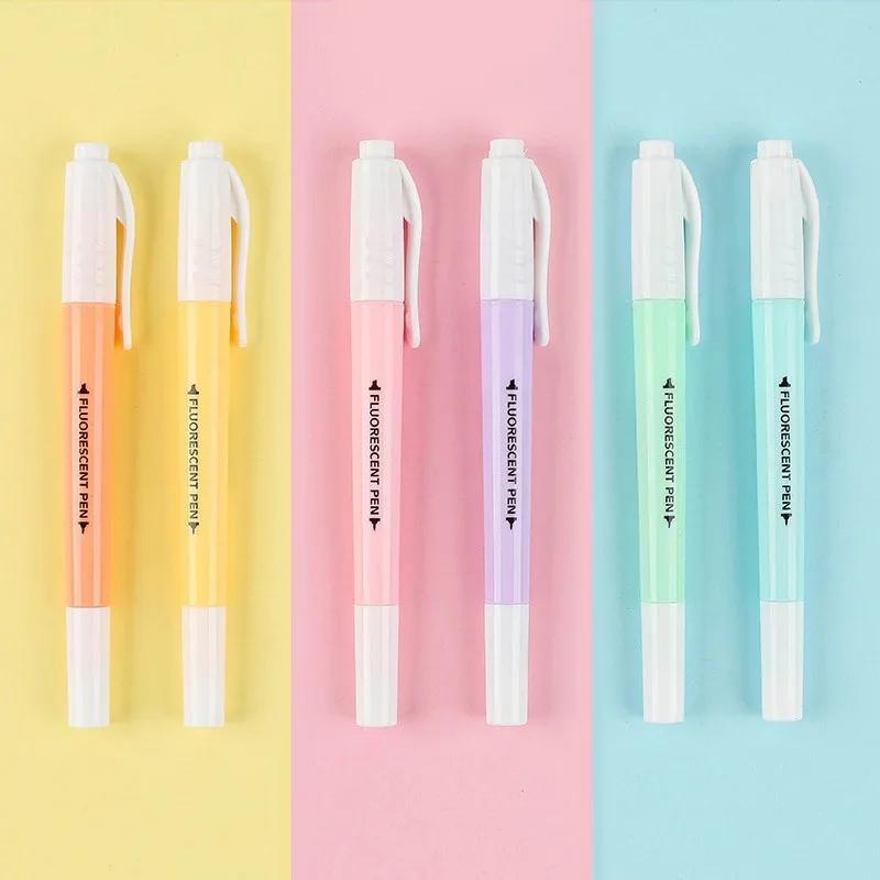

STONEGO 6PCS Dual Tip Highlighter Set Fluorescent Markers Flashing Pens Pen Pen Dual Tip Colorful Thick Scratch Accent Markers