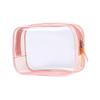 Transparent cosmetic bag travel toiletry organizer pink