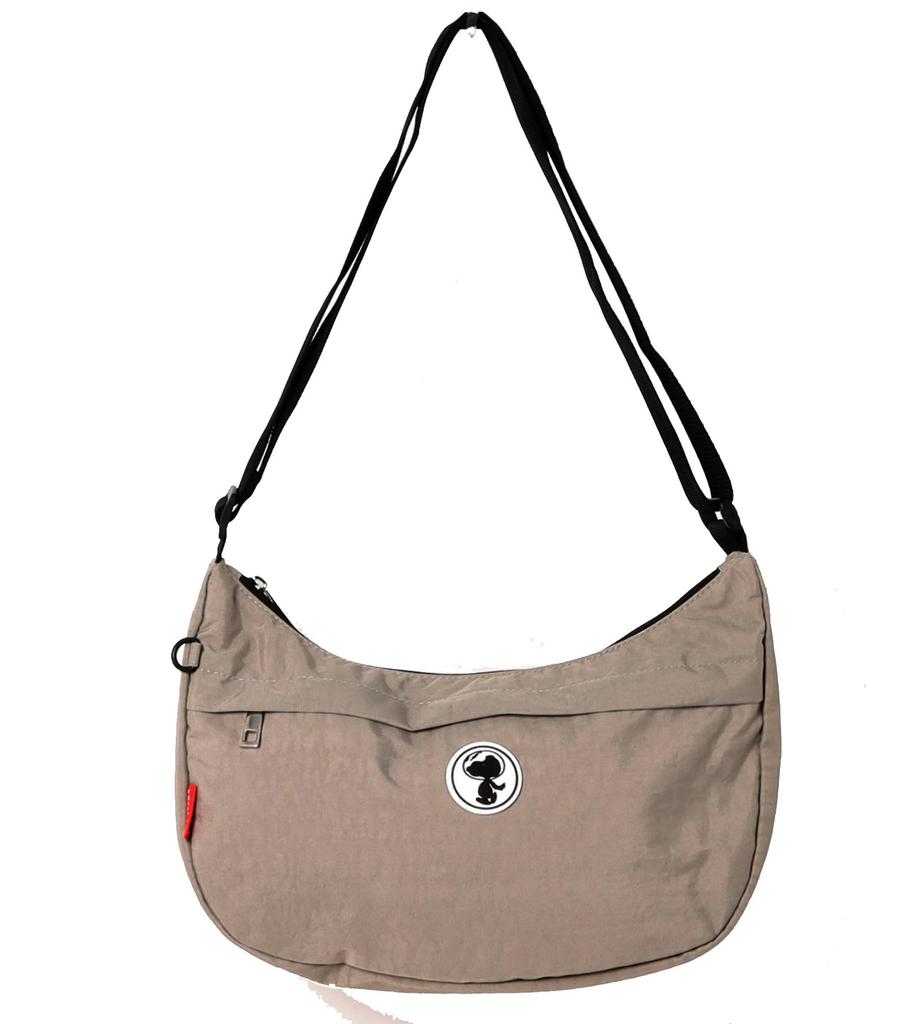 ZUCCHERO Women's Small Crossbody Nylon Shoulder Bag, Lightweight, Snoopy Design, Gray, 62016