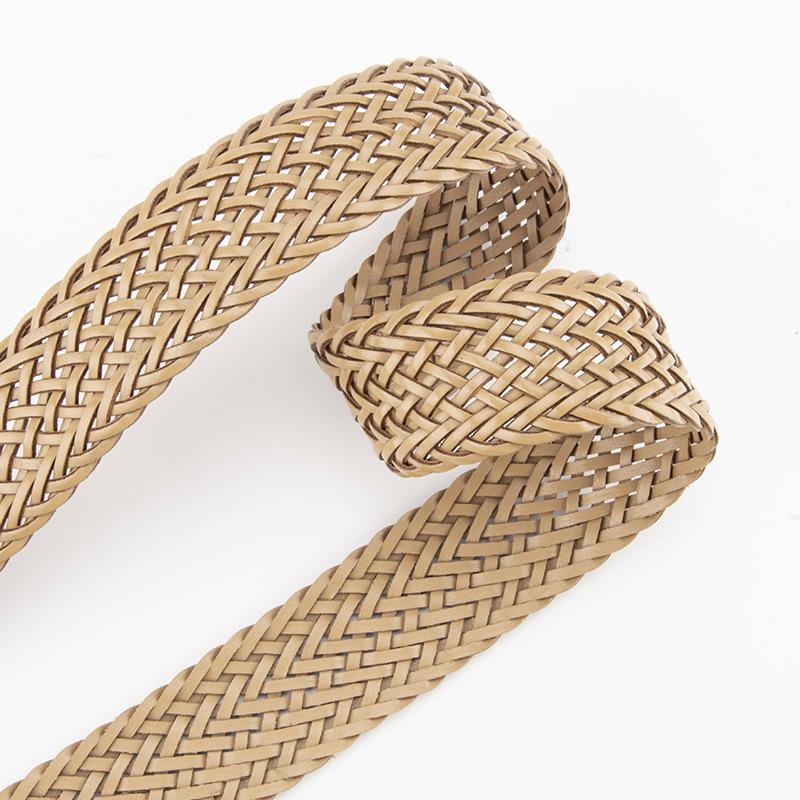 Non-Porous Women'S Woven Belt Retro Decorative Casual Pants Jeans Belt Women'S