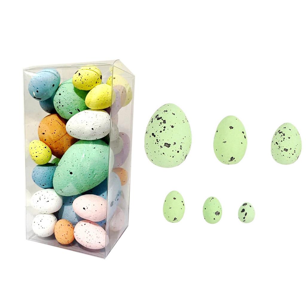 35pcs Colorful Painting Easters Eggs Handmade Seasonal Decoration Foam Spotted Eggs Ornament for Family Gatherings