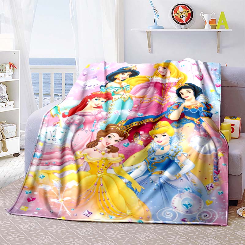 This exquisite 3D princess cartoon flannel blanket is suitable for beds, bedrooms, sofas, picnics, and can also be used as an ou