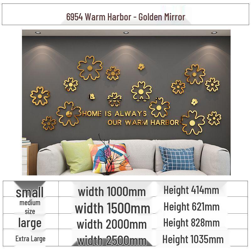 Self-Adhesive 3D Acrylic Wall Stickers for Living Room and Bedroom Decor