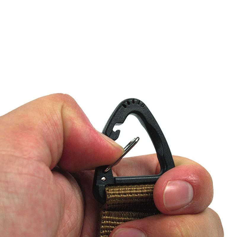 Tactical Nylon Webbing Carabiner Key Ring with Single Point Triangle Buckle