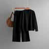 Wind Women's Suit Autumn and Winter New Round Neck Loose Knitted Sweater Casual Wide-leg Pants Two-piece Set