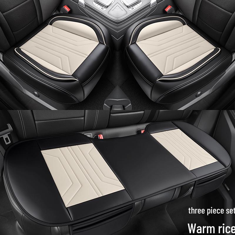 Universal All-Season Leather Car Seat Cushion for SUVs, Off-Road, Sedans, and Trucks