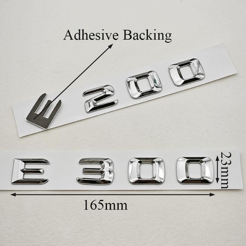 For Mercedes Benz E Class E320 E300 E220 E200 Rear Trunk Badge Emblem Decals Car ABS Chrome Logo Auto Exterior Accessories