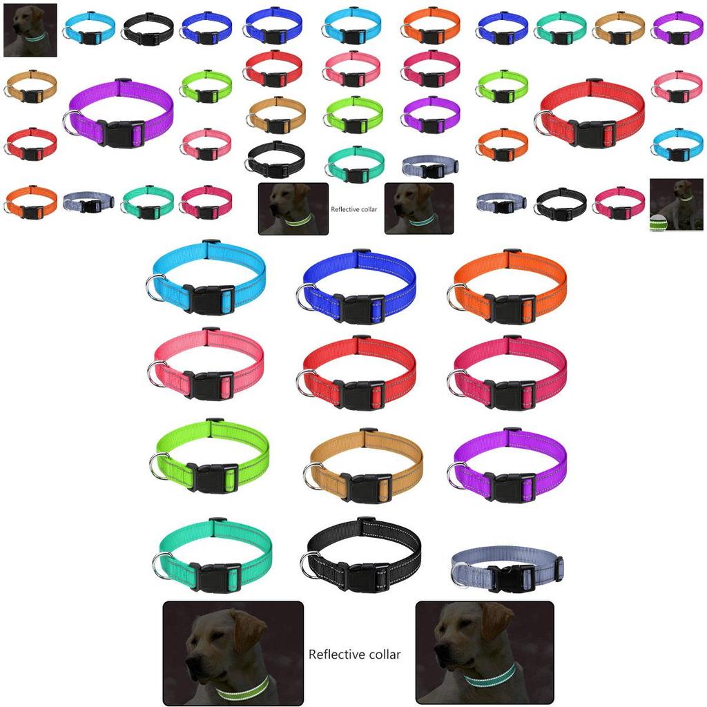 Durable Reflective Neoprene Dog Collar Available In 12 Vibrant Colors And 5 Sizes