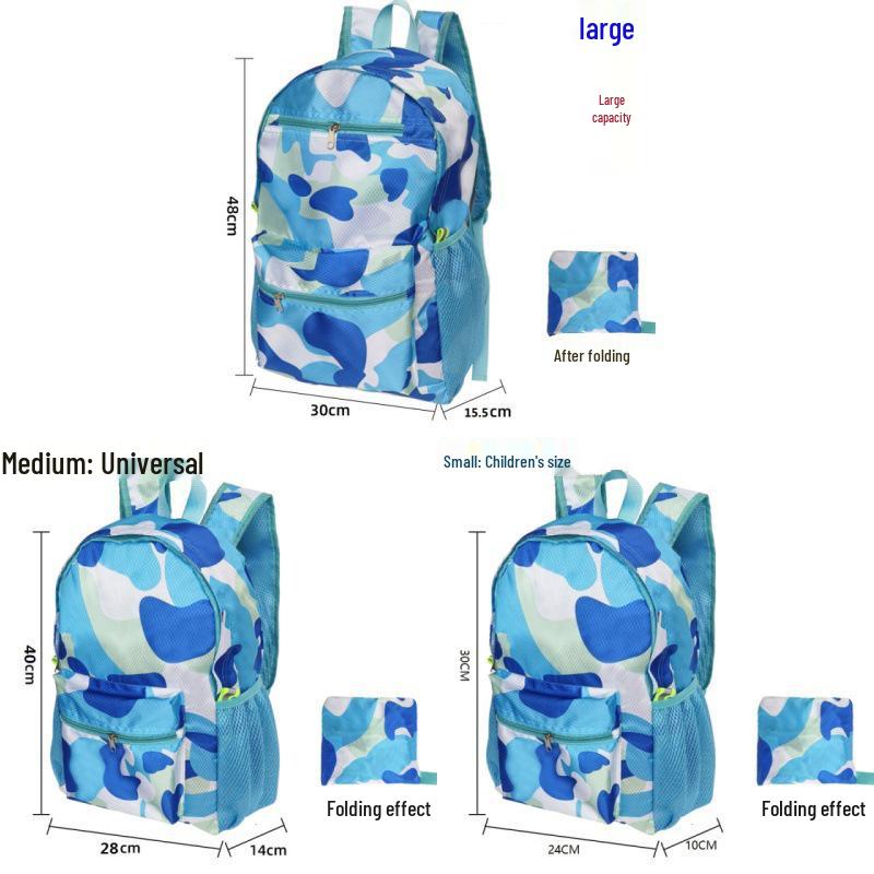 Foldable Printed Logo Backpack - Lightweight Travel & Hiking Upgrade Version