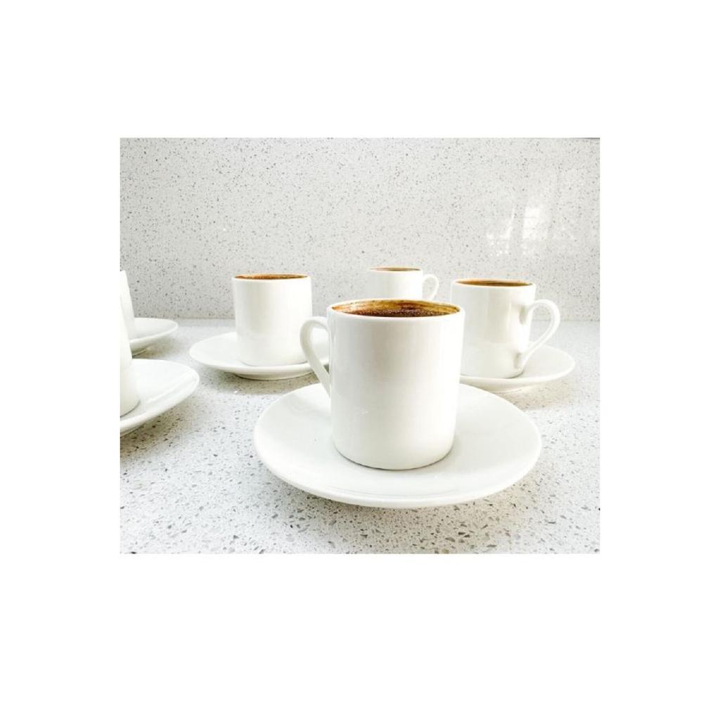 Set di tazze da caffè, tè, tisane, set di tazze, bianco x6