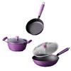 KSISE Purple Aura Non-stick 3-Piece Cookware Set