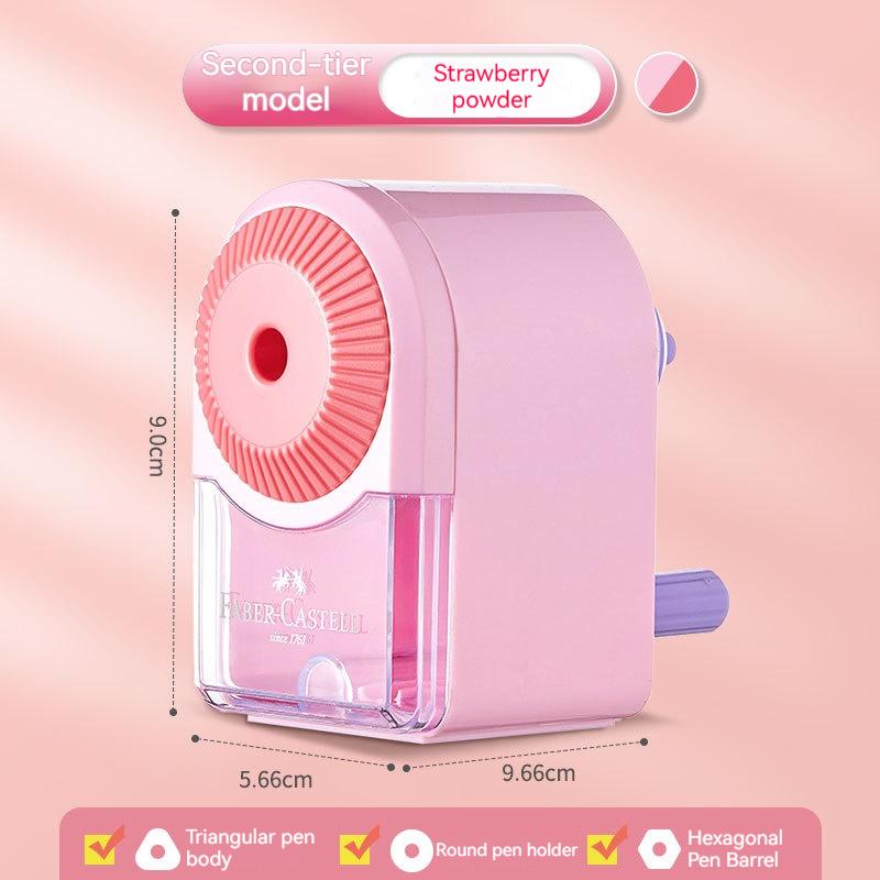 Faber Castell Manual Hand Crank Pencil Sharpener Sharpen 8mm Candy Colors for Student Children Artists Student Office Stationery