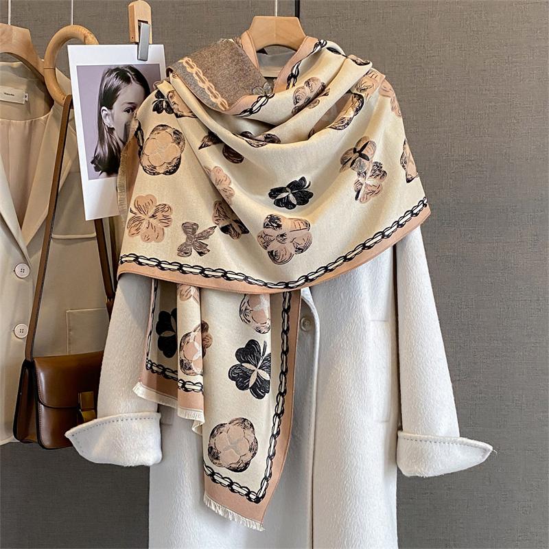 Autumn and Winter Travel Warm Cashmere Shawl Scarf Fashion Women Luxury Print Pashmina Blanket Wraps Female Poncho Bufanda