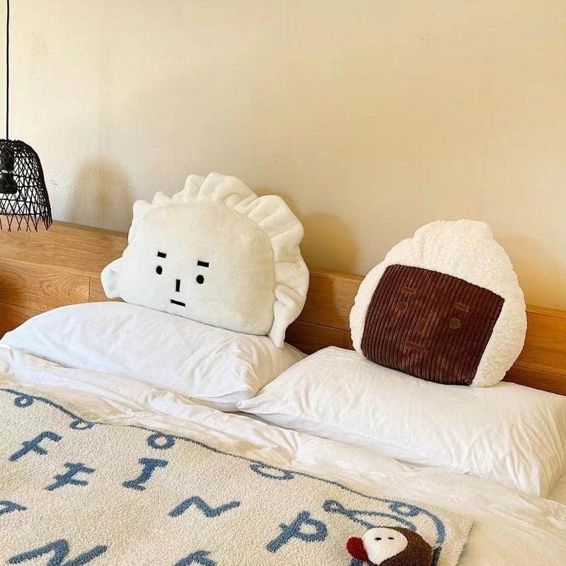 For Girlfriend Cartoonish Sweet Dumpling Expression Plushie Figure Lounger Room Headboard Headrest Cushion Plushy Item Present