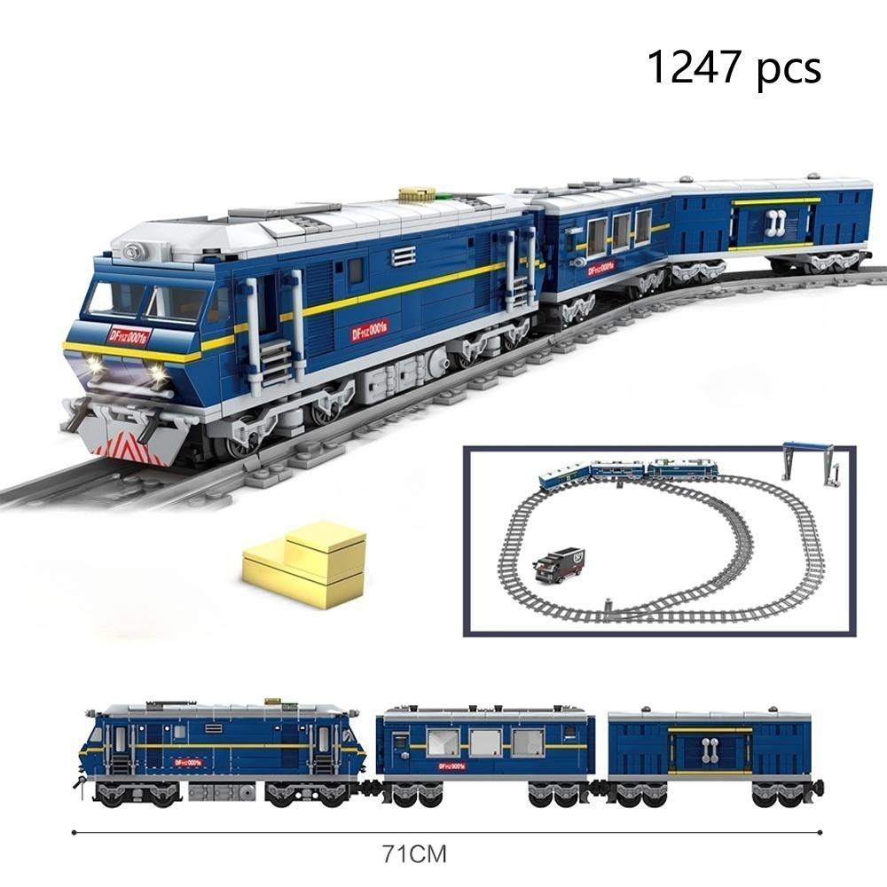 Brinquedos de Blocos de Construção Trem em Movimento com Motor - Ideal para Veículo - Meninos Loucos Desenvolvem Habilidades Manuais Compreensão do Transporte Ferroviário