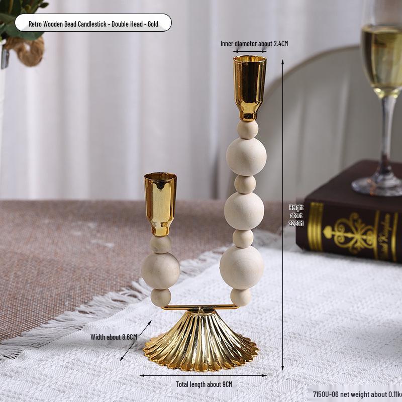 Vintage French Candelabra Ornament – Romantic European Candle Holder for Table Decor and Photo Props