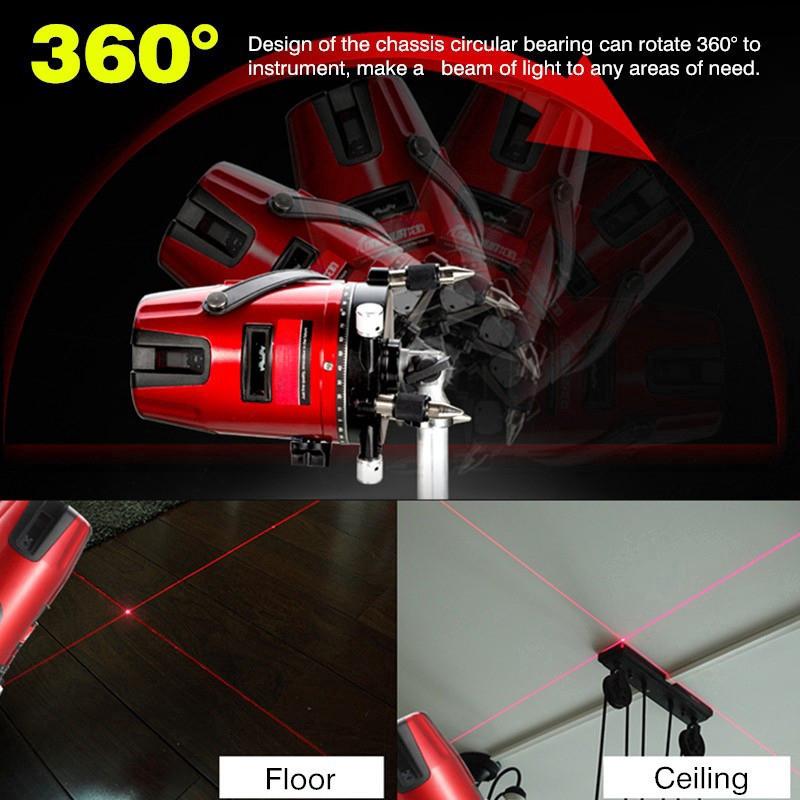 8 Line Professional Automatic Self Leveling Rotary Laser Level Beam Meter Portable Measure Kit