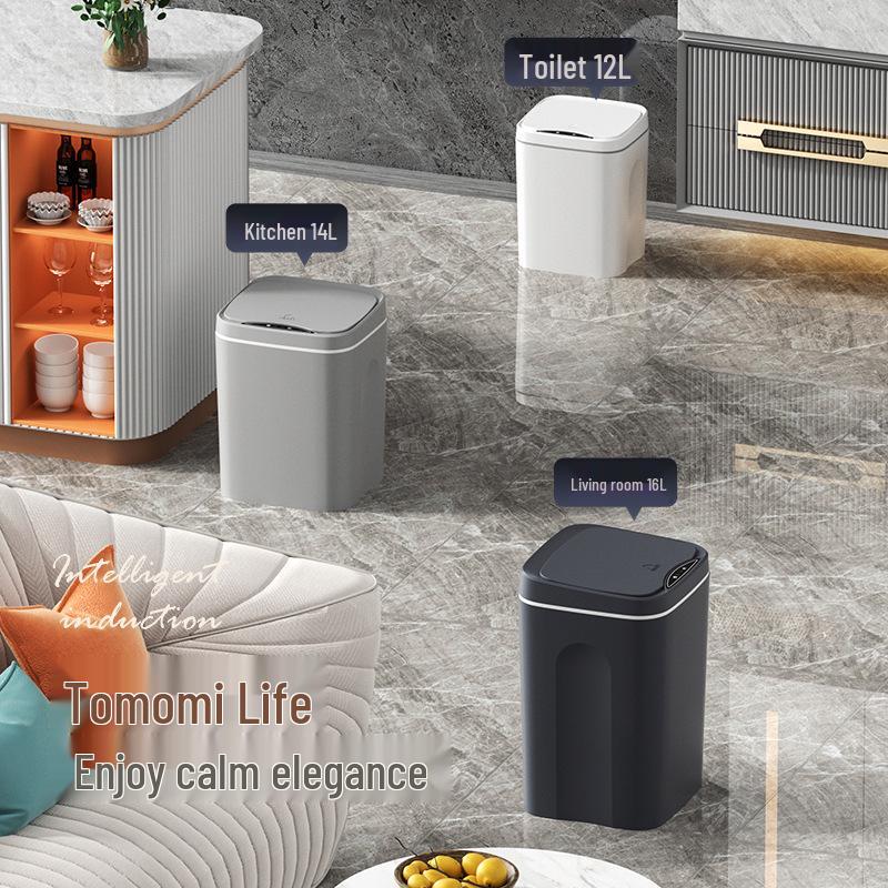 Automatic Smart Induction Trash Can for Home – Large Capacity for Living Room, Kitchen, Bathroom