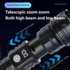 New Digital ABS Flashlight with Strong Light Zoom, Long-lasting Camping LED Light Outdoor Portable Searchlight