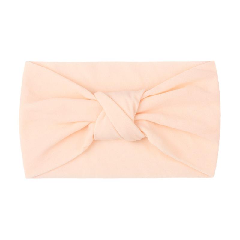 Summer Children's Headgear Baby Solid Color Nylon Knotted Wide Edge Headband Soft Double Knotted Headband