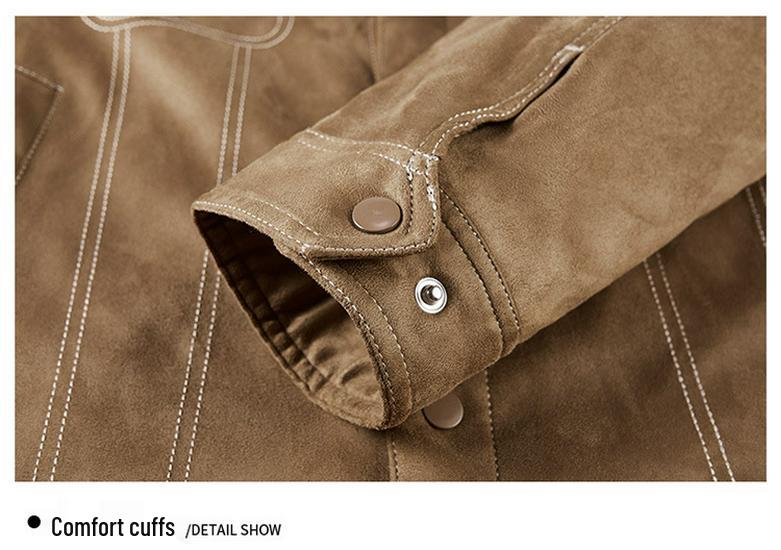Men's Winter Lambswool Suede Jacket - Velvet Thickened Cotton, Youth Style
