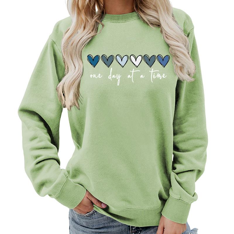 Women's Crew Neck Long Sleeve Loose Fit Sweatshirts Casual Letter Print Pullover Tops