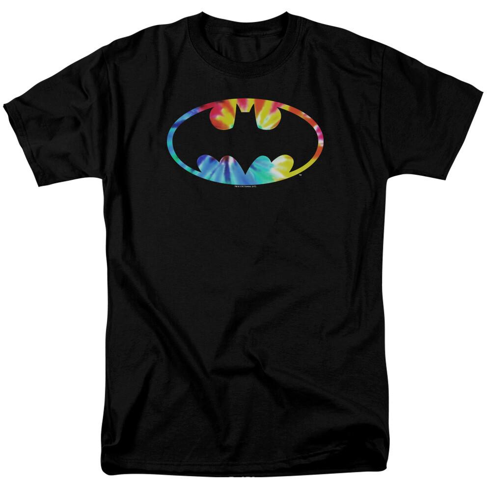 26 Batman Tie Dye Batman Logo T Shirt Licensed Comic Book Tee Black Unisex T-Shirt XXXXL