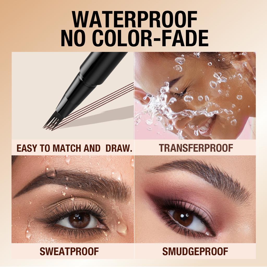 Langmanni Three-color Four-claw Eyebrow Pencil Three-dimensional Natural Not Easy To Smudge Lasting Smooth