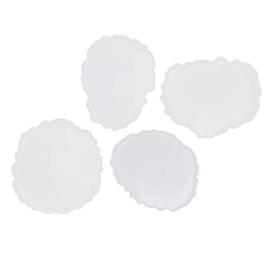 4Pcs Resin Coaster Molds Easily Demold Simple Operation Multi Purpose Reusable DIY Coaster Mold for Decoration Gifts