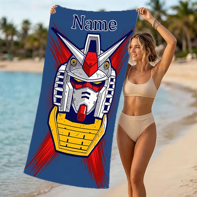 Customizable personalized beach towels Mobile Suit Gundam themed designs.Suitable for the beach, yoga, sports;ideal as beach accessories