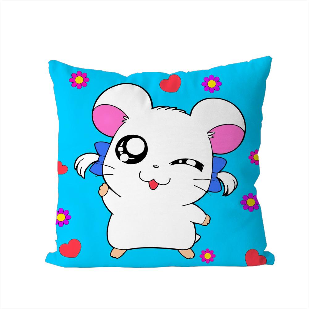 Hamtaro Pillow Case For Car Sofa Decorative Home Doublesided Print Plush Square Throw Pillow Cushion Cover