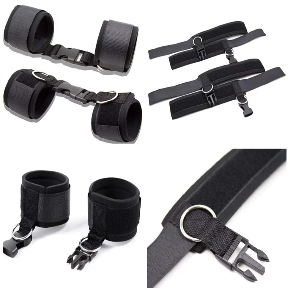 LIKENNY SM Goods Handcuffs and Ankle Cuffs SM Play Set of Leg Opening Hand and Ankle Fixation Adult SM Thigh Easy Unisex Set, Restraints, 2, M-shaped