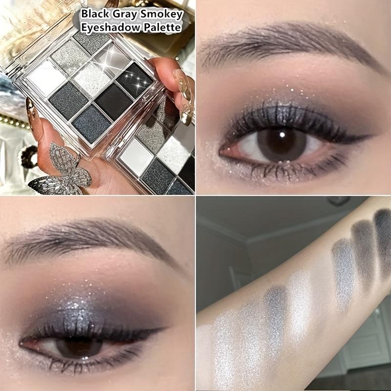 9-Color Smoky Punk - Cool Tone Gray Smoky Eyeshadow Palette with Low Saturation Matte Earth Tones, Perfect for Everyday Natural Makeup