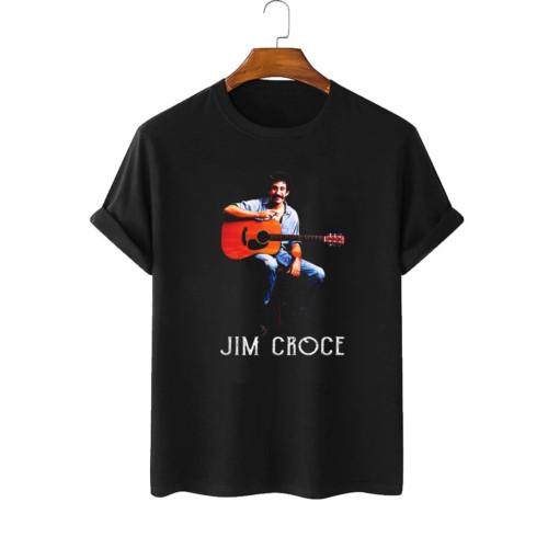 Jim Croce Guitar Men T-shirt Black Short Sleeve All Size Unisex T-Shirt XXL