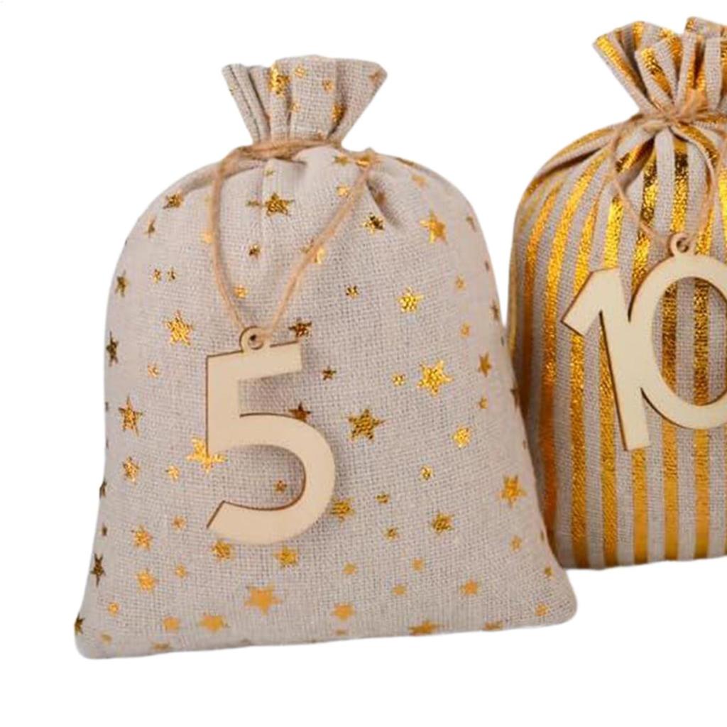 Christmas Bag Advent Numbered Festive 24 Days Countdown Calendar Treat Bags Christmas Party Favors For Adults Kids Lovers Family