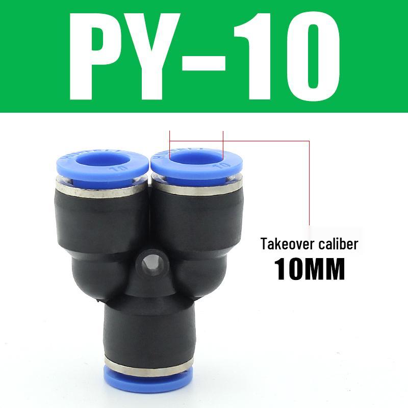 Pneumatic Quick-Connect T-Type Tee for Air Hoses, Equal Diameter, 4/6/8/10/12mm