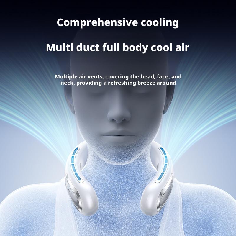 Ice Cooling Neck Fan, Bladeless Portable Hands-Free Wearable Mini Fan, 360° Circulating Cold Air Quiet Fan