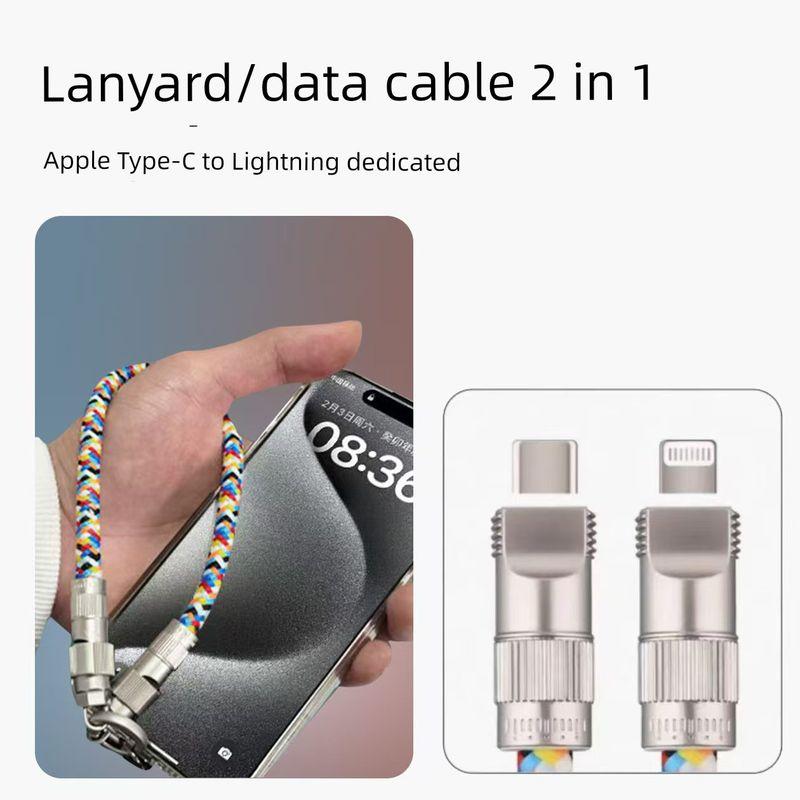 

Magic 65W Mobile Phone Lanyard for Apple 16 Huawei Type-c Charging Cable 2-in-1 Fast Charge Data Cable Crossbody Can Back Bold Weaving Ethnic Style Type-C on lightning] 30cm
