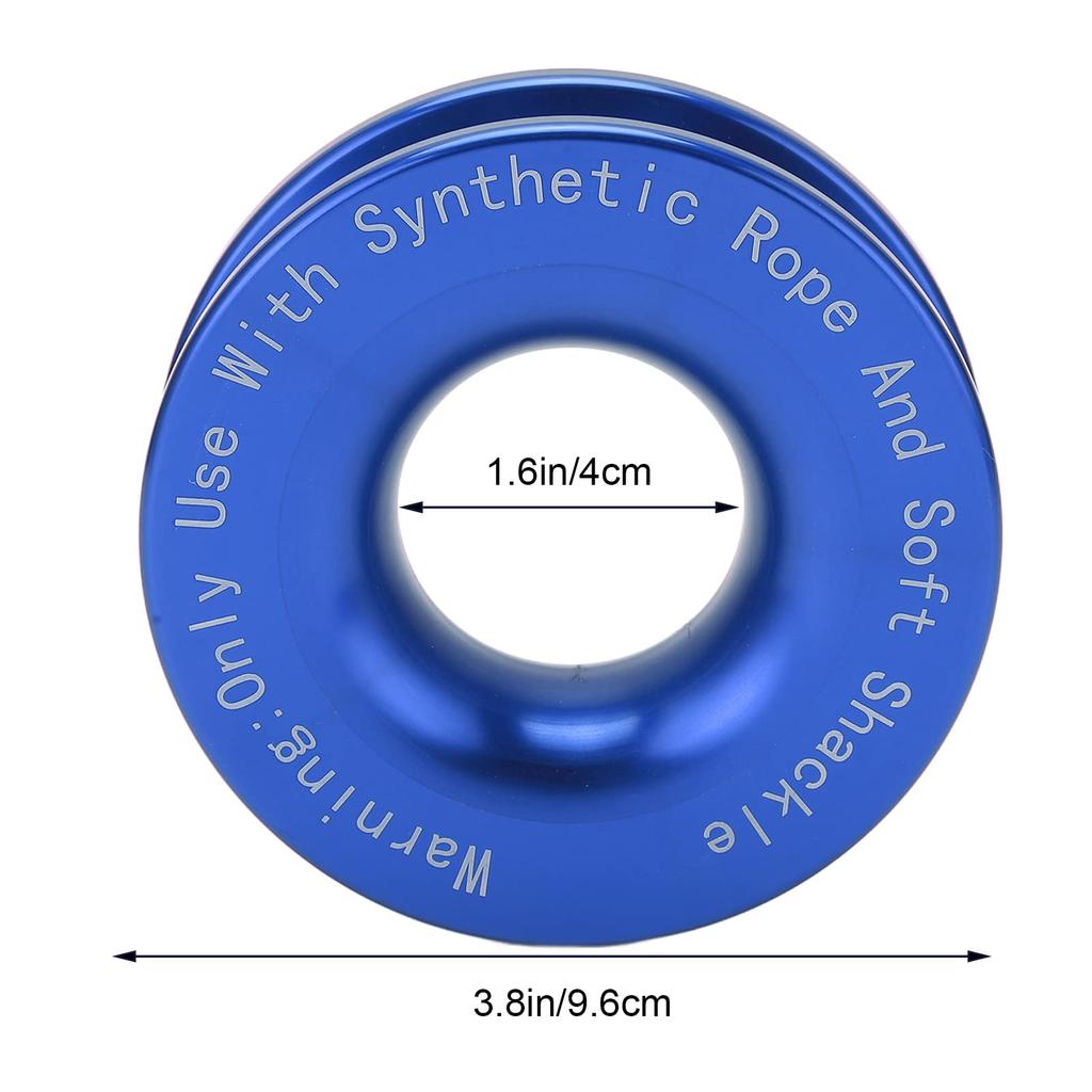 High Strength Winch Snatch Recovery Ring for Soft Shackle and Winch Rope, 41000 Lbs Break Strength (Blue)