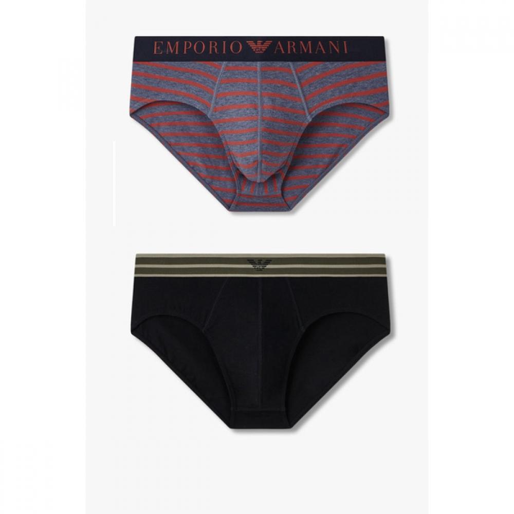 Emporio Armani Мужские Цветные Полосатые Трусы 2 шт.  0815111040 0815111043 S(95)