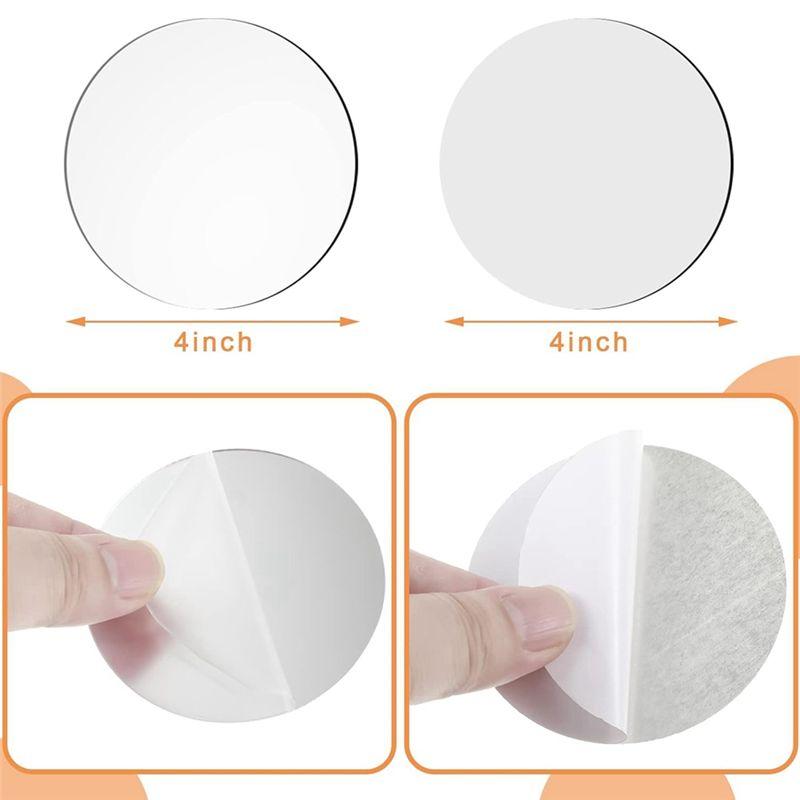 M-Modern-25 Pieces Acrylic Mini Size Round Mirror Adhesive Small Round Mirror Craft Mirror Tiles For Crafts (4 Inch In Diameter)