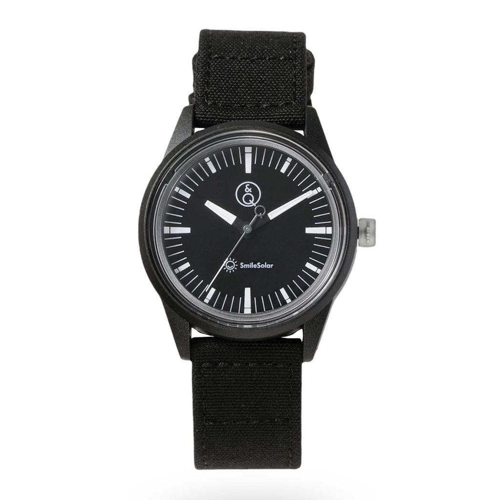 SmileSolar Smile Analog Waterproof Watch Black Q&Q (Q&Q Solar) Solar-Powered R00A-005JK Women's
