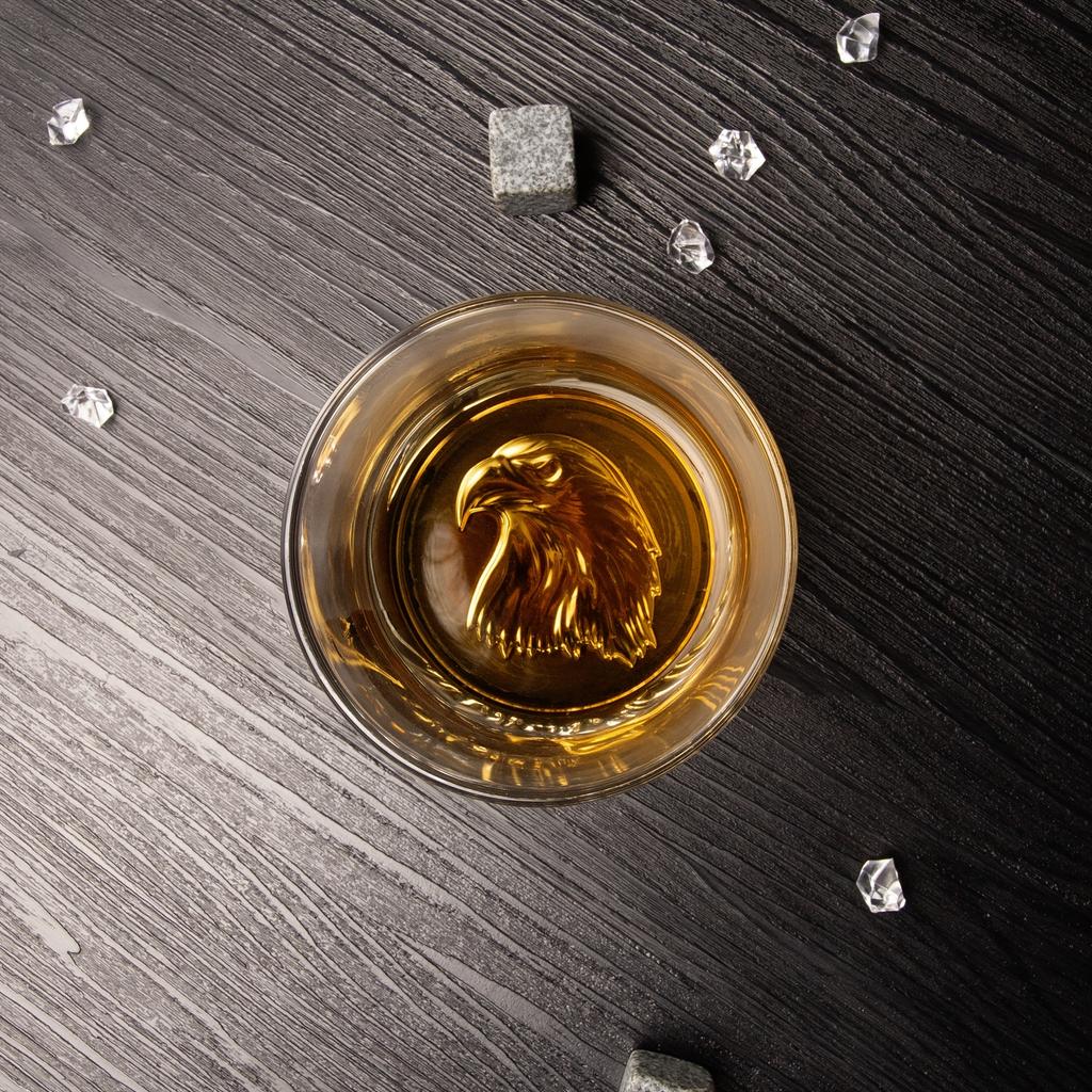 4szt. 10 oz. Eagle Pattern Old Fashioned Whiskey Glasses - Idealne do szkockiej whisky, bourbonu, koniaku i koktajli - Solidne pudełko - Idealny prezent dla ojca