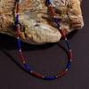 S925 Sterling Silver Natural Blue Gold Malachite Nanhong Agate Color Treasure Necklace Female Personality Color Handmade Beaded Versatile
