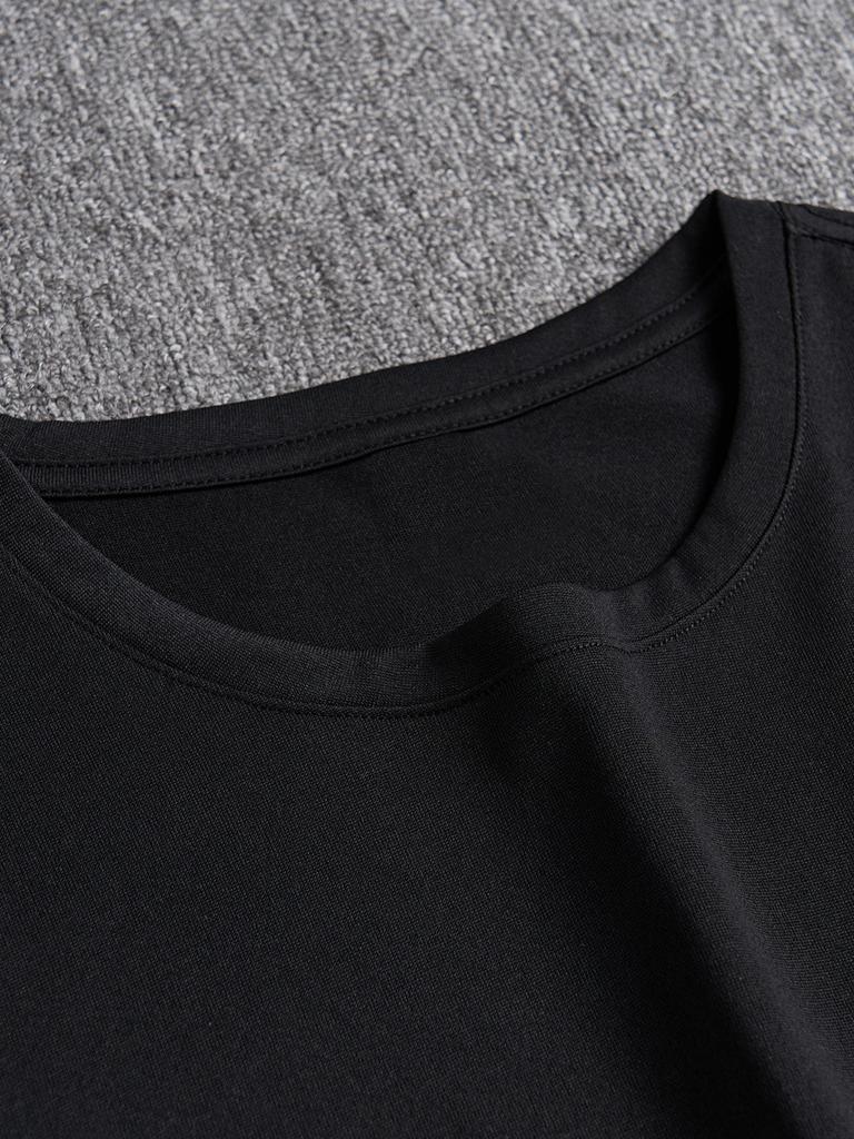 Europäische Größe [Raptors Grafik-T-Shirt] Raptors Grafik-T-Shirt - Baumwoll-Strickstoff, Lässiges T-Shirt mit Rundhalsausschnitt und Aufdruck, Leichte Dehnbarkeit