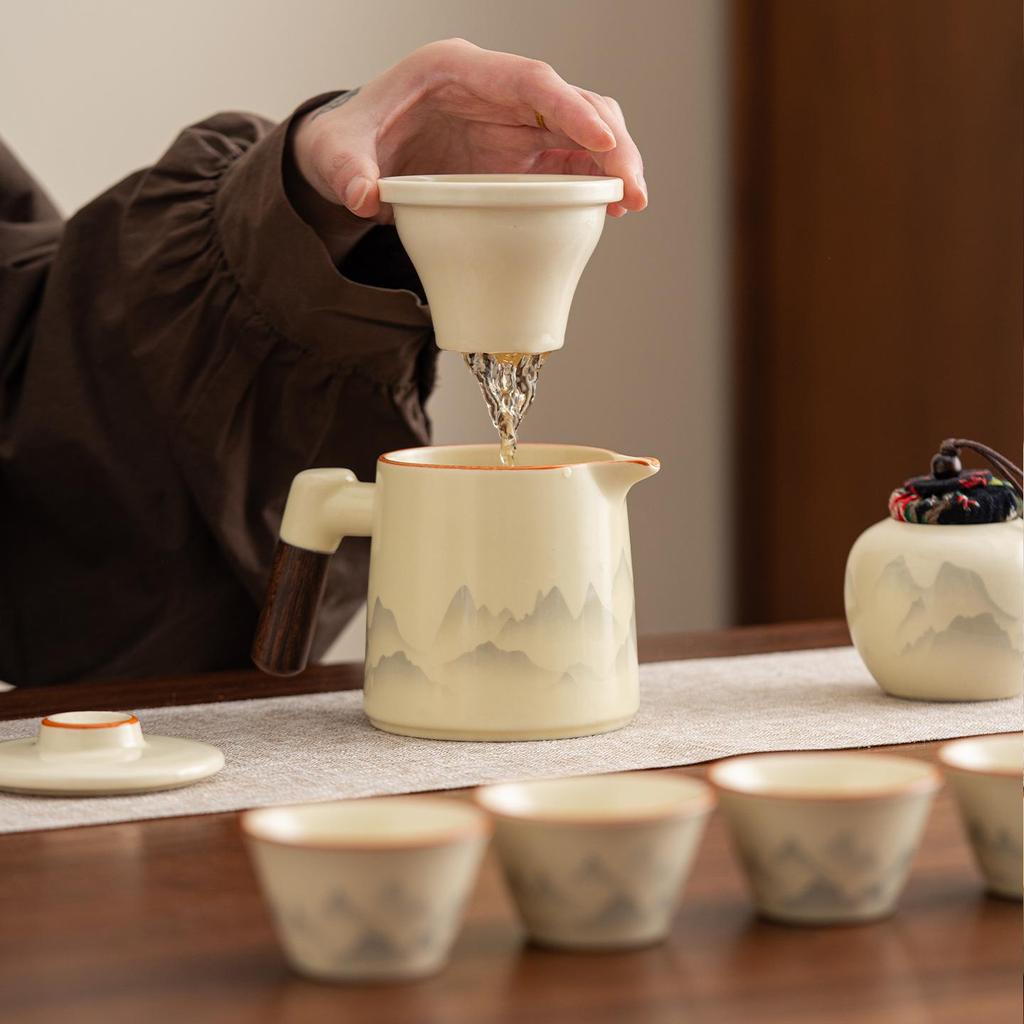 Portable Luxury Travel Tea Set: Quick Brew Cup for Outdoor Camping and Vehicles