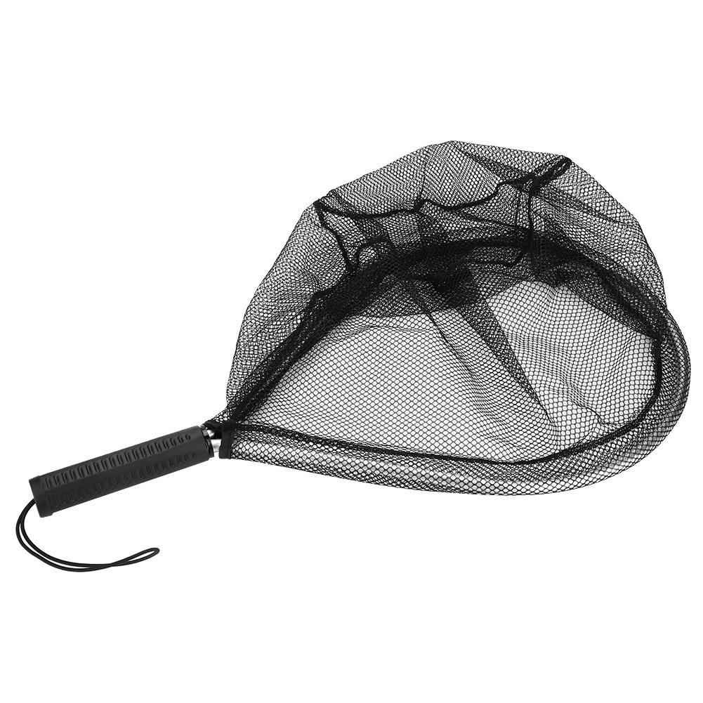 Fly Fishing Landing Net, Fishing Net Trout Net Plastic Fishing Net Aluminum Alloy with Black Non-Slip Handle Perfect Tool for Fishing Lovers