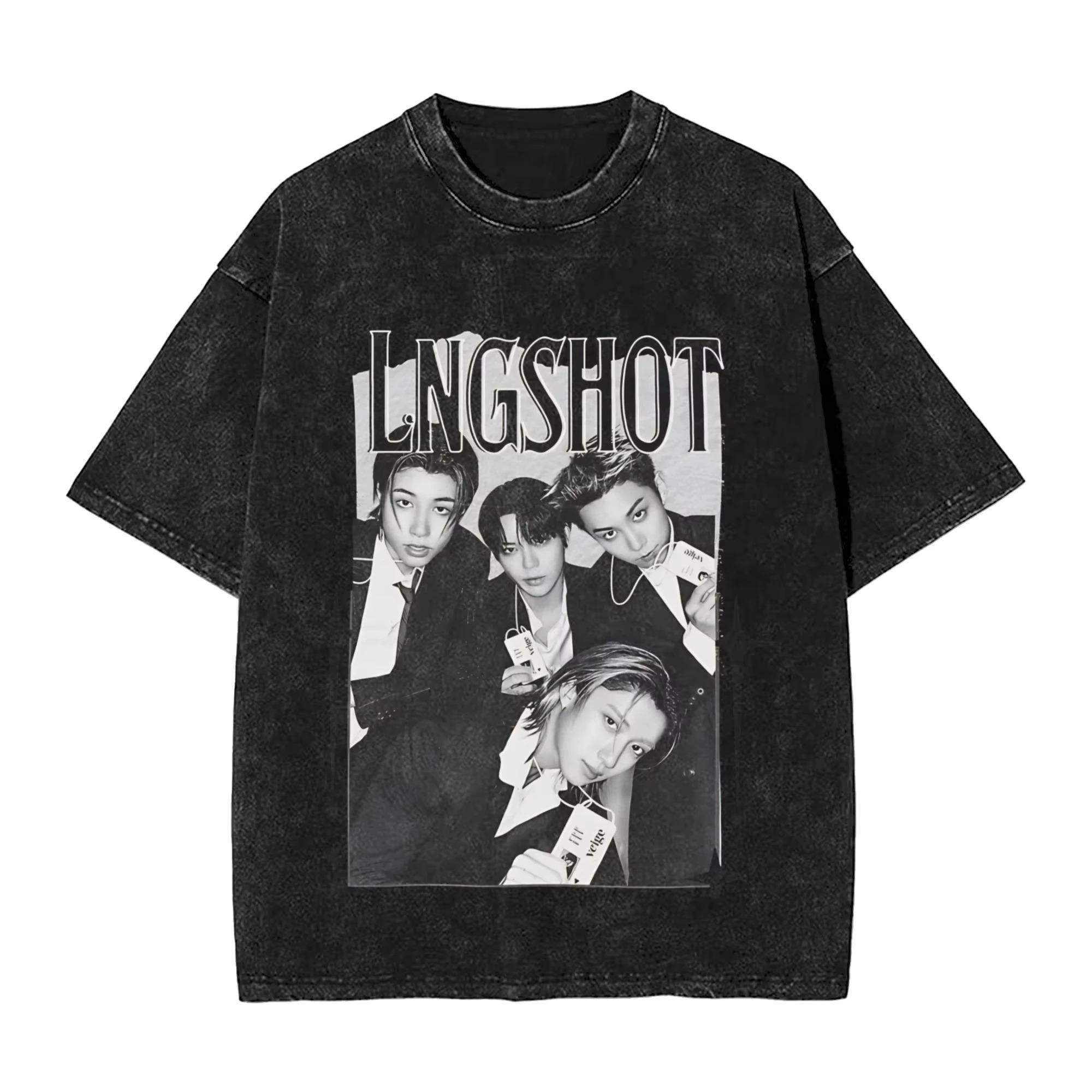 

2026 Kpop Lngshot Футболка Летняя Потрясающая Футболка Повседневная Харадзюку Футболка для Женщин Мужчин Короткий Рукав Свободная Одежда L бежевый