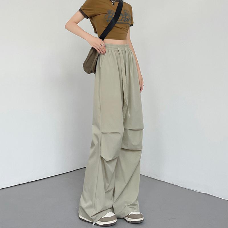 Summer Sports Pants Women's Summer Thin Casual Cargo Pants Wide Leg High Waist Quick Drying Pants Women's Fashion Pants